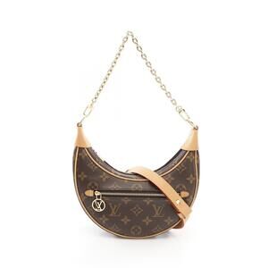 Louis Vuitton Loop Shoulder Bag Canvas Leather Monogram Brown